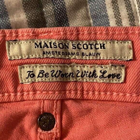 Maison Scotch La Parisienne Pink Jeans Women Sz 28 Cotton Blend Slim Fit Stretch - Picture 4 of 14